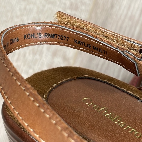 NWT Croft & Barrow Multicolored Strappy Leather Wedge Kaylie Comfort Sandals 9 M - Picture 8 of 16